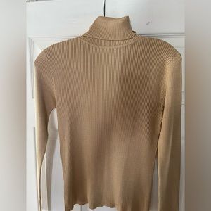 Ann Taylor Loft Tan Turtle Neck